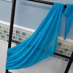 Blue turquoise Pareo (wraparound beach skirt)